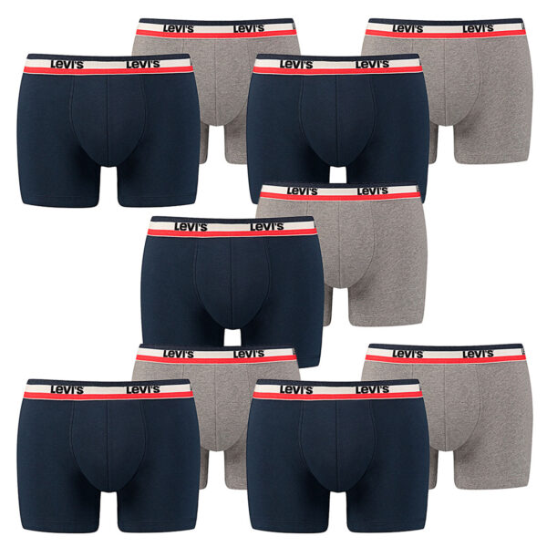 10er Pack Herren Levis SPRTSWR LOGO BOXER BRIEF Boxershorts Unterwäsche Pants