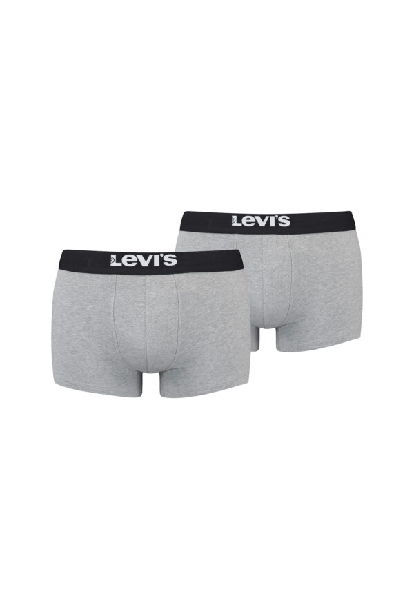 Levi's Solid Basic Herren Boxershorts Unterwäsche aus Bio-Baumwolle im 2er Pack