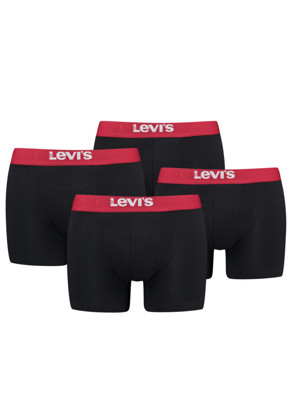 Levi's Solid Herren Boxershorts Unterwäsche aus Bio-Baumwolle im 4er Pack