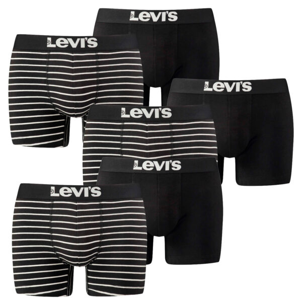 6er Pack Levis Men Vintage Stripe YD B Boxer Brief Boxershorts Unterhose Pant Un...