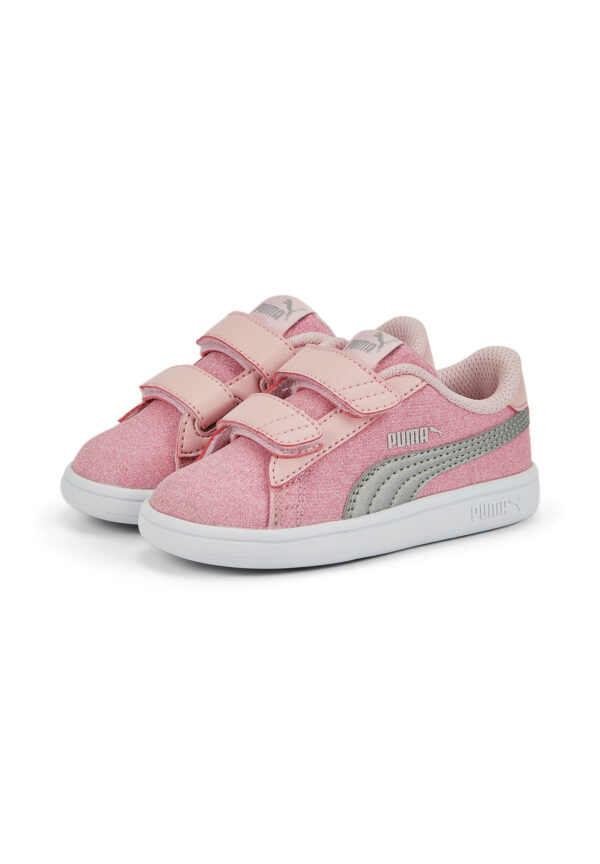 Puma Smash v2 Glitz Glam V Inf Glitzer Junior Mädchen Schuh Klett rosa 367380