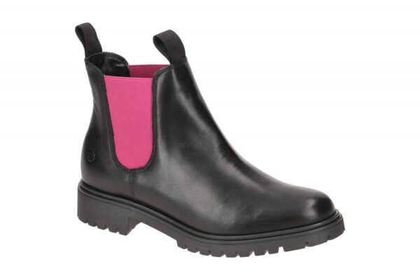 Tamaris 1-25070-41 Chelsea Boots schwarz pink fuxia Leder