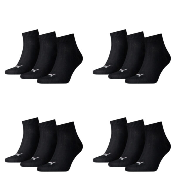 12 Paar Puma Unisex Quarter Socken Sneaker Gr. 35 - 49  für Damen Herren Füßling...