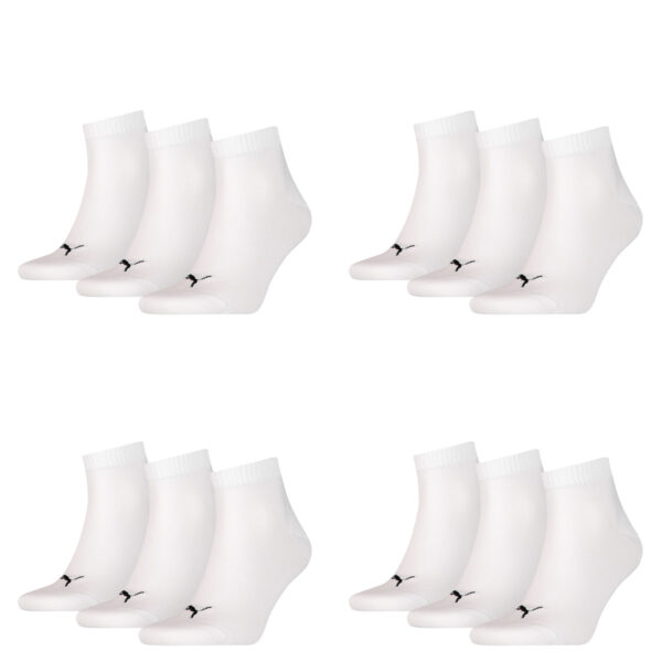 12 Paar Puma Unisex Quarter Socken Sneaker Gr. 35 - 49  für Damen Herren Füßling...