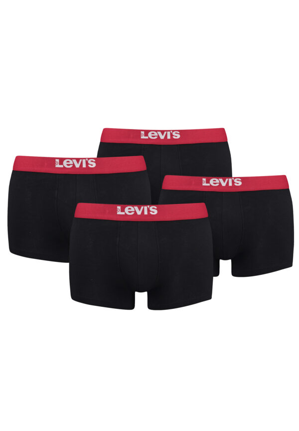 Levi's Solid Basic Herren Boxershorts Unterwäsche aus Bio-Baumwolle im 4er Pack