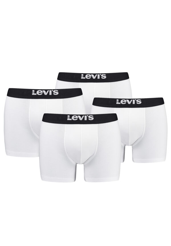 Levi's Solid Herren Boxershorts Unterwäsche aus Bio-Baumwolle im 4er Pack