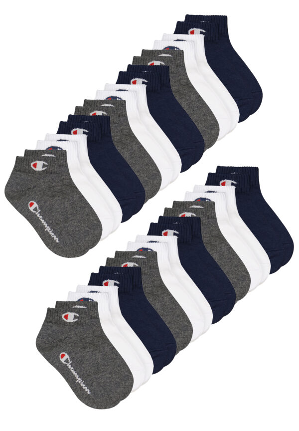 18 Paar Champion Quarter Socken Gr. 35 - 46 Unisex Sneaker Kurzsocken