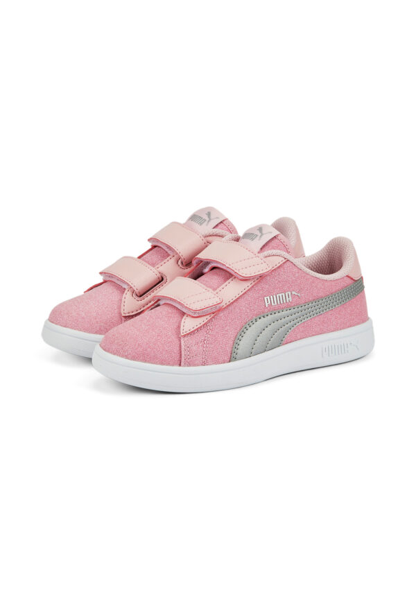 Puma Smash v2 Glitz GlamV PS Glitzer Kinder Mädchen Schuh Sneaker Klett rosa 367...