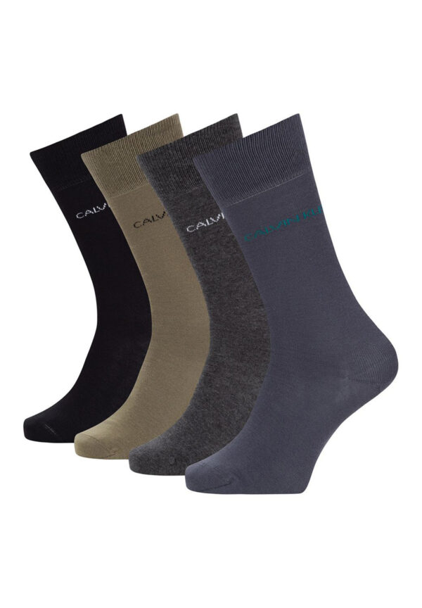 4 Paar Calvin Klein Combed Cotton Crew Socken Herren Geschenkbox Gr. 40-46