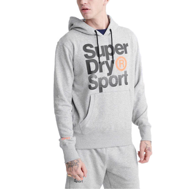 Superdry Herren Core Sport Overhead Hoodie Kapuzenpullover MS300012A Grau