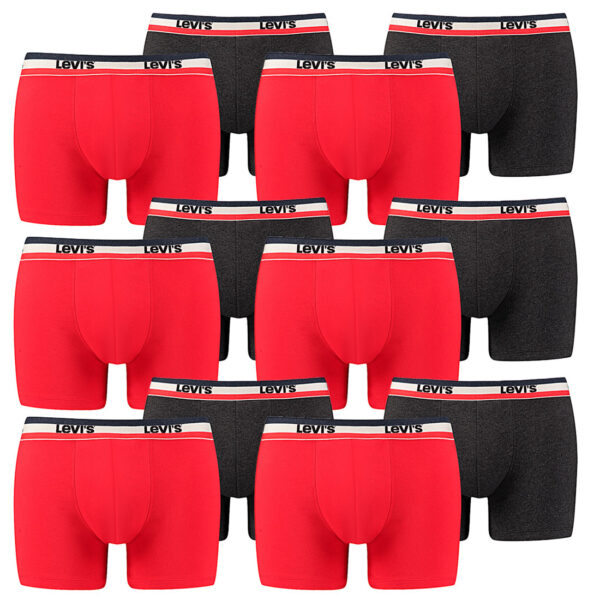 12er Pack Herren Levis SPRTSWR LOGO BOXER BRIEF Boxershorts Unterwäsche Pants