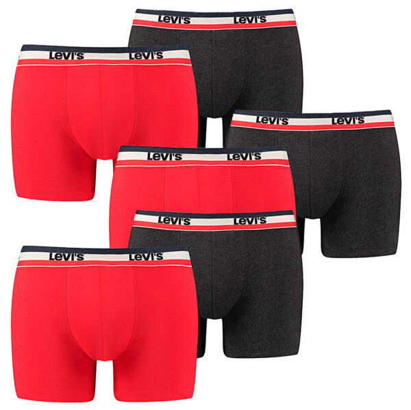 6er Pack Herren Levis SPRTSWR LOGO BOXER BRIEF Boxershorts Unterwäsche Pants