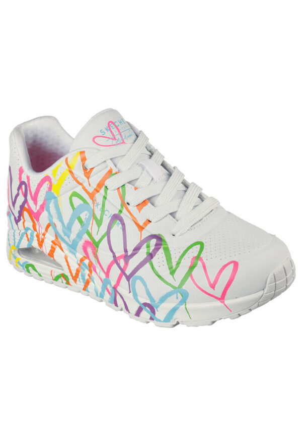 Skechers Street UNO HIGHLIGHT LOVE Sneakers Damen Mädchen JGoldcrown weiss 17798...