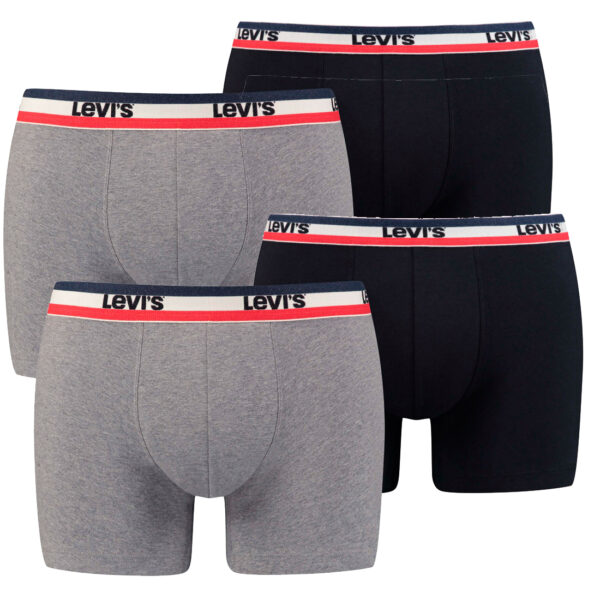 Levis Herren SPRTSWR LOGO BOXER BRIEF Boxershorts Unterwäsche Pants 4er Pack