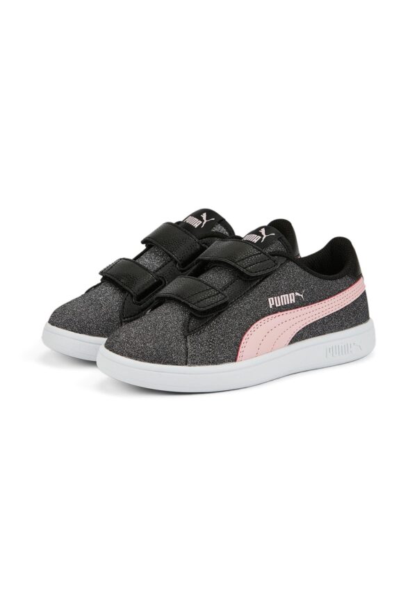 Puma Smash v2 Glitz GlamV PS Glitzer Kinder Mädchen Schuh Sneaker Klett Schwarz ...