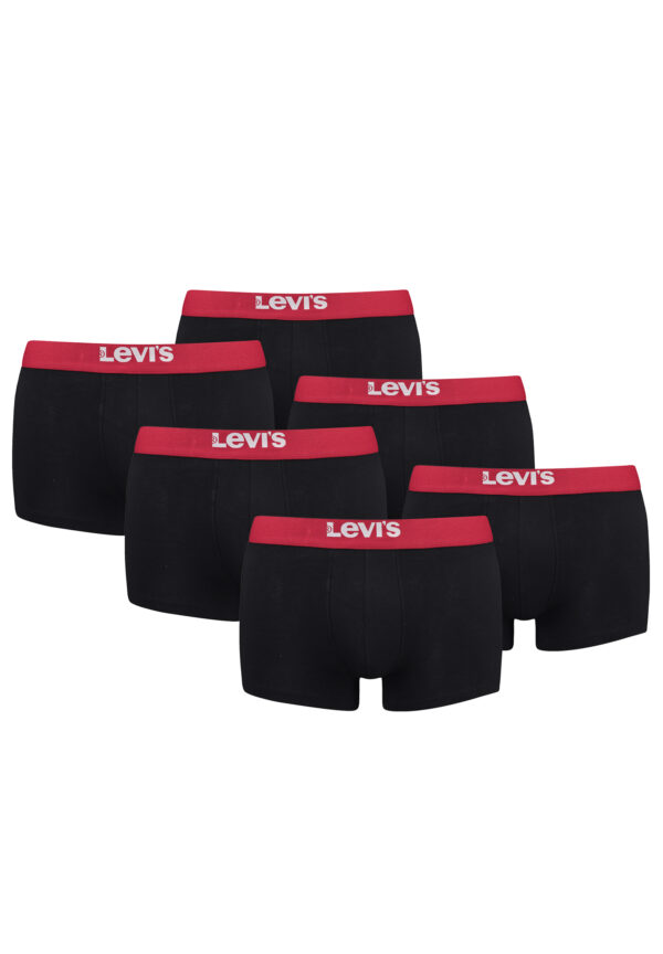 Levi's Solid Basic Herren Boxershorts Unterwäsche aus Bio-Baumwolle im 6er Pack