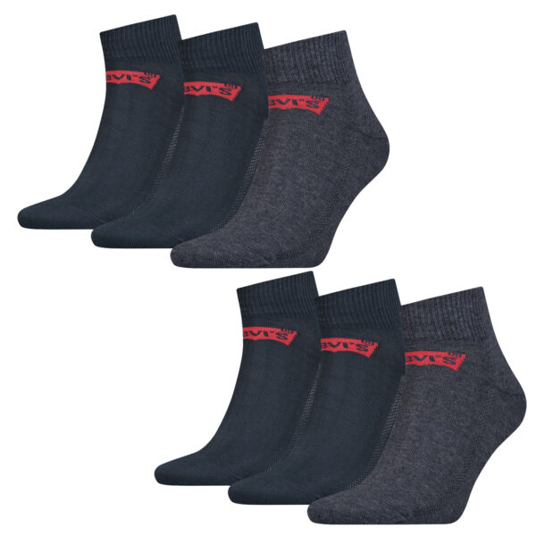 6 Paar Levis 168SF Mid Cut Unisex Socken Sneakersocken Strümpfe 903051001