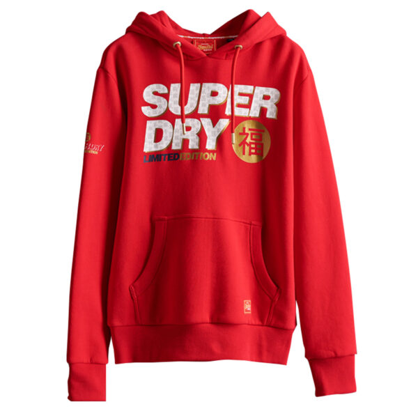 Superdry CNY Hood Hoody Sweatshirt Herren rot