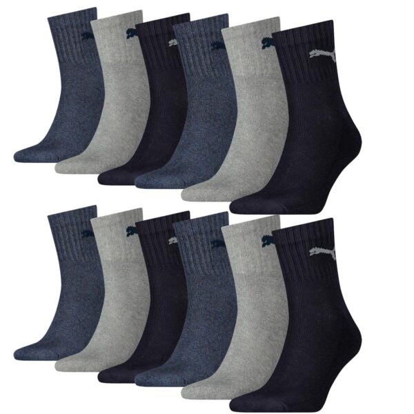 12 Paar Puma Socken Short Crew Sportsocken Tennis Socken Gr. 35 - 49 Unisex