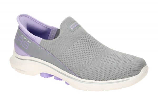 Skechers GO WALK 7 125231 GYLV grau - sportliche Slipper f?r Damen