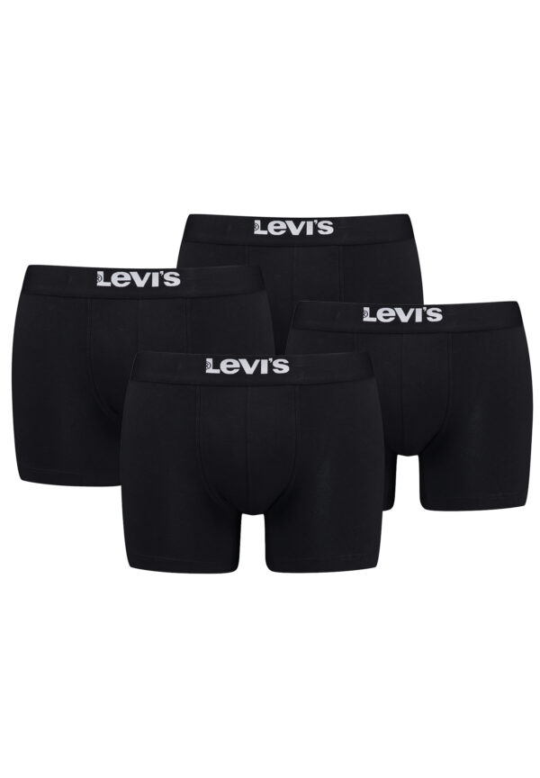 Levi's Solid Herren Boxershorts Unterwäsche aus Bio-Baumwolle im 4er Pack