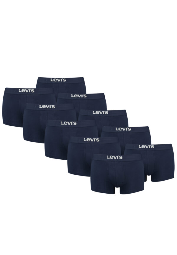 Levi's Solid Basic Herren Boxershorts Unterwäsche aus Bio-Baumwolle im 10er Pack