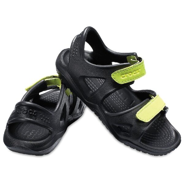 Crocs Swiftwater River Sandal K Kinder Junior Sandale Klett schwarz 204988