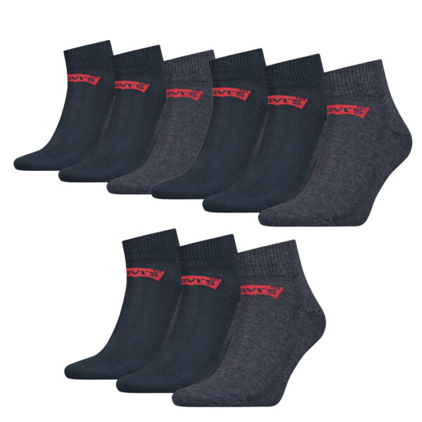 9 Paar Levis 168SF Mid Cut Unisex Socken Sneakersocken Strümpfe 903051001