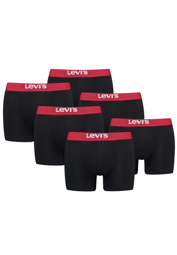 Levi's Solid Herren Boxershorts Unterwäsche aus Bio-Baumwolle im 6er Pack