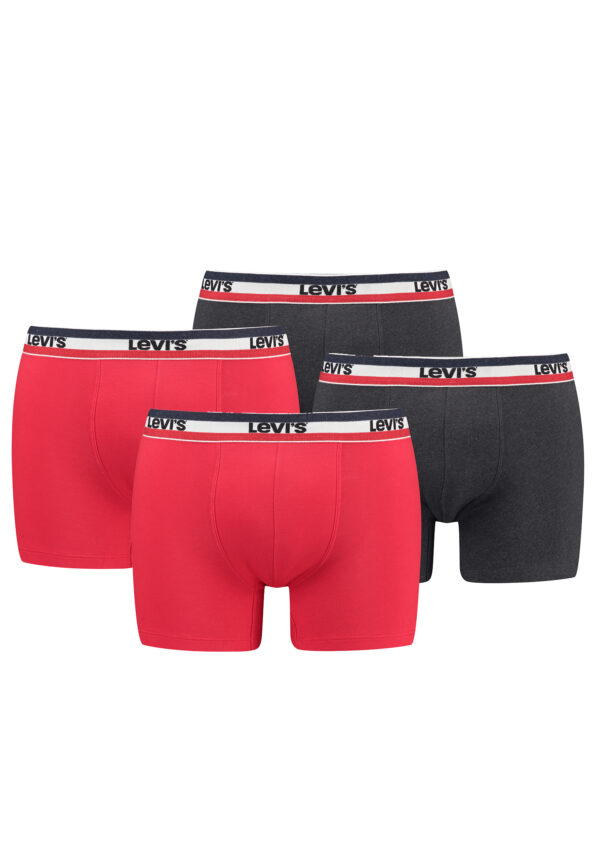 Levi's Sportswear Logo Herren Boxershorts Unterwäsche aus Bio-Baumwolle im 4er P...