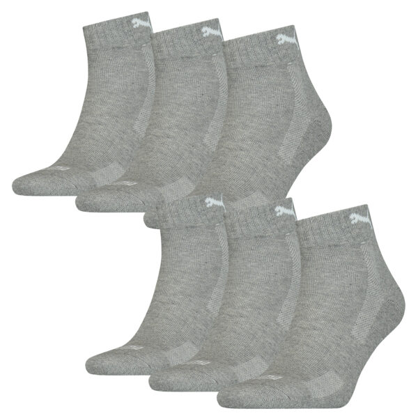 6 Paar Puma Quarter Socken mit Frottee-Sohle Gr. 35 - 46 Unisex Cushioned Kurzso...