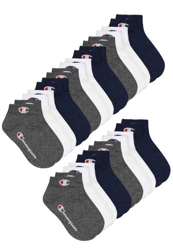 15 Paar Champion Quarter Socken Gr. 35 - 46 Unisex Sneaker Kurzsocken