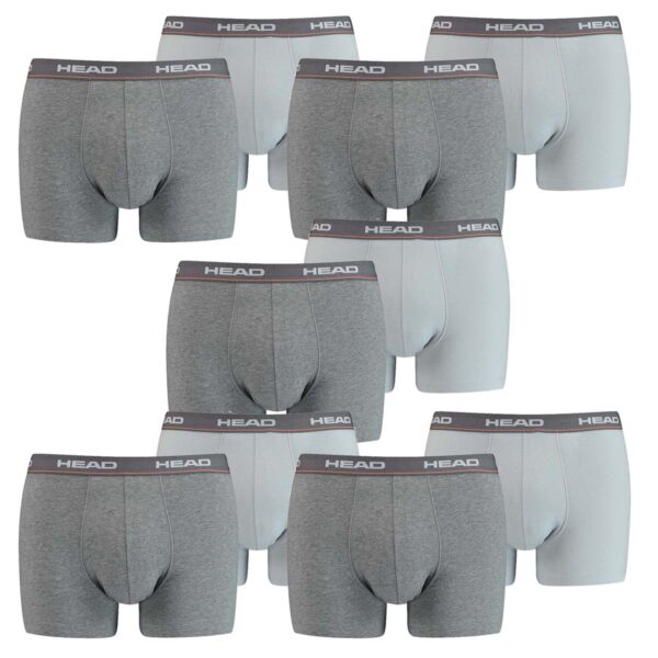 10 er Pack Head Herren Boxer Boxershorts Basic Pant Unterwäsche GRAU