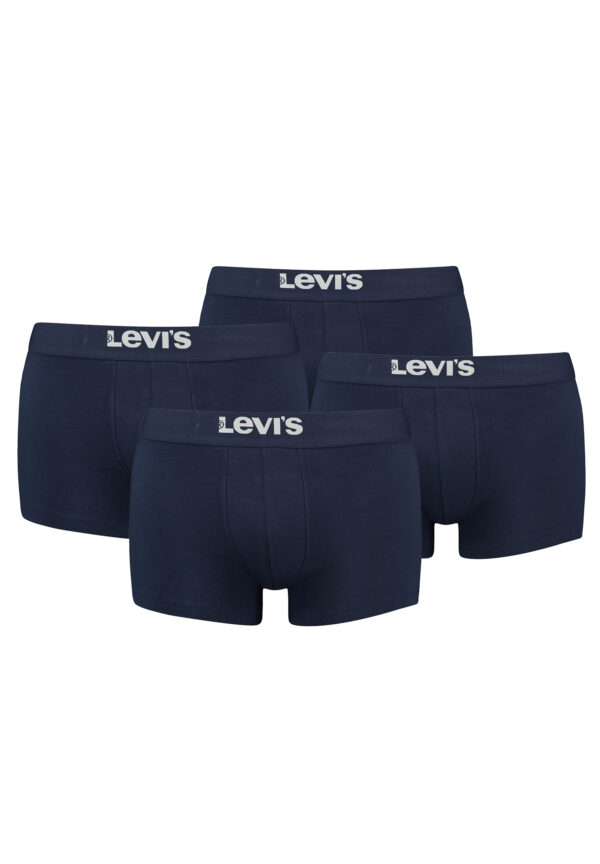 Levi's Solid Basic Herren Boxershorts Unterwäsche aus Bio-Baumwolle im 4er Pack