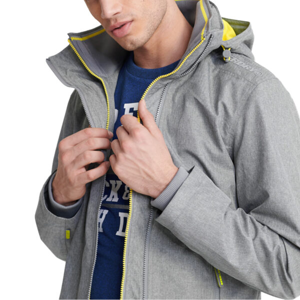 Superdry Tech Hood Pop Zip Windcheater Herren Windjacke Windbreaker grau