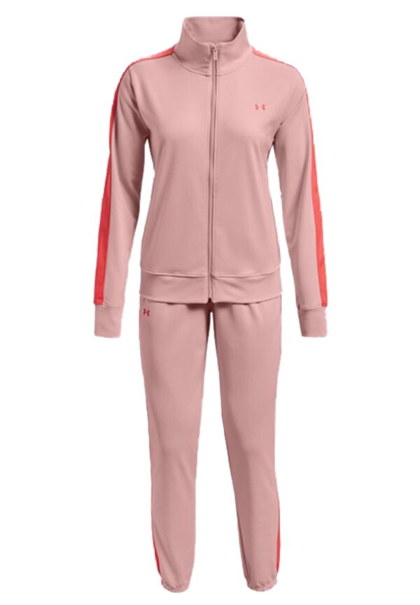 Under Armour Tricot Tracksuit Damen Trainingsanzug Jogginganzug 1365147 676 pink